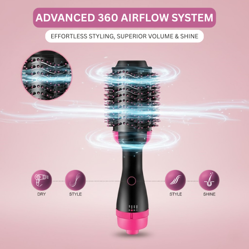 Glamorix 3 in 1 Hot Air Brush For Fast Hair Drying & Styling - Image 4