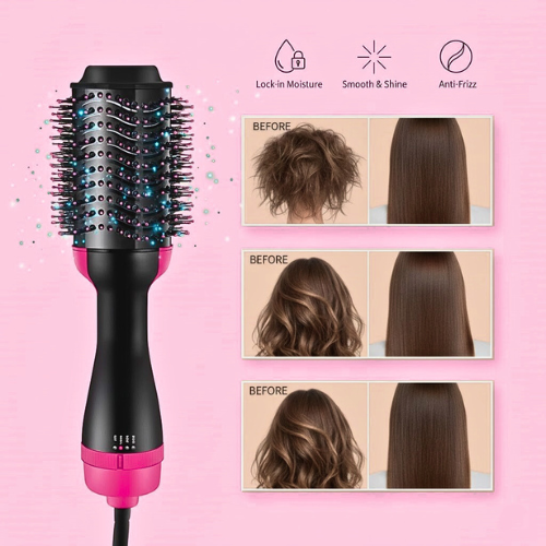 Glamorix 3 in 1 Hot Air Brush For Fast Hair Drying & Styling - Image 6