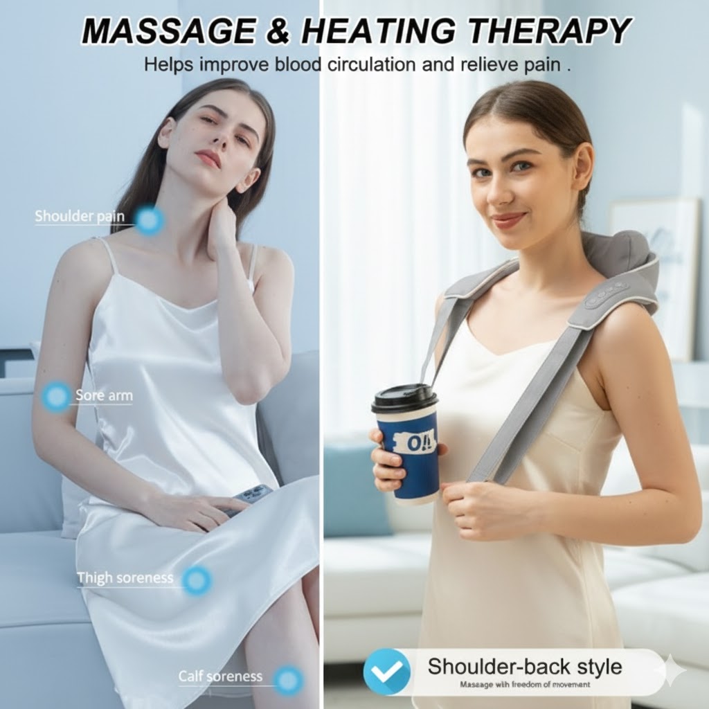 Neck Shoulder Massager with Heat & Vibration - Image 3